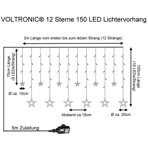 Kurtyna gwiazdki, 150 LED z programatorem na Arena.pl