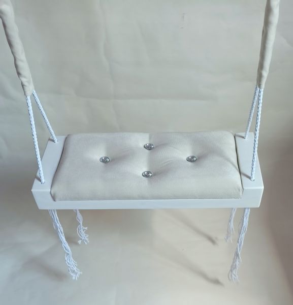Huśtawka biel siedzisko BEŻ dom ogród TAPICEROWANA zdjęcie 2