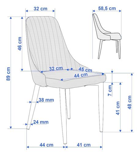 Krzesło welurowe LORIENT VELVET grafitowe na Arena.pl