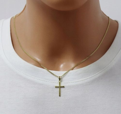 ZŁOTY ŁAŃCUSZEK NA CHRZEST CHRZCINY Z KRZYŻYKIEM PR 925 585 GRAWER PAMIĄTKA na Arena.pl