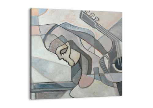 Obraz Na Płótnie - Kobieta Gitara  - 40X40 Cm - Ac40X40-3739 na Arena.pl