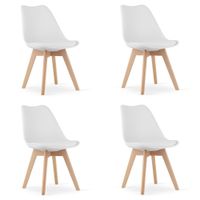 Krzesło białe skandynawskie MARK nogi bukowe 4 szt. loft kuchnia jadalnia