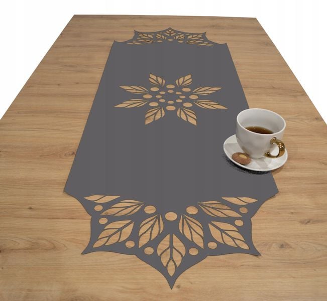 Bieżniki DEKOR 43x120 AŻUR wycinany laserowo szary zdjęcie 1