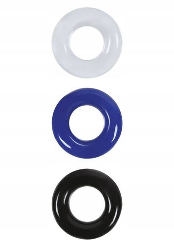 3 Żelowe Pierścienie Zaciskowe Na Penisa - Cock Ring Set Color na Arena.pl