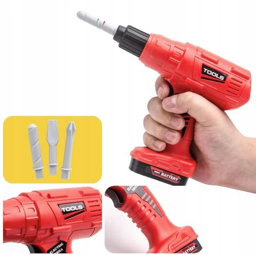 ZESTAW NARZĘDZI DLA DZIECI MAJSTERKOWICZ SKRZYNKA WIERTARKA NA BATERIE 42EL na Arena.pl