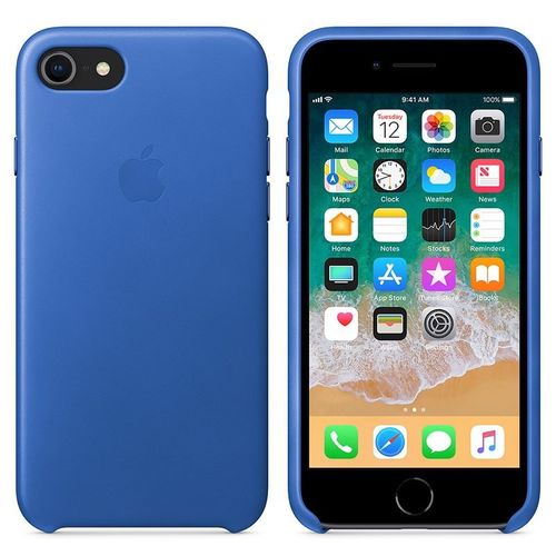 Apple Leather Case - Skórzane etui iPhone 8 / 7 (ostry błękit) na Arena.pl