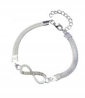 Bransoletka Elegancka Cekiny Symbol Nieskończoności Wieczna Miłość Prezent