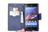 Etui portfel Fancy Case do Sony Xperia Z1 L39h miętowy (zielony)