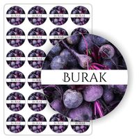 ETYKIETY etykietki nalepki samoprzylepne kolorowe BURAK sok 5 cm