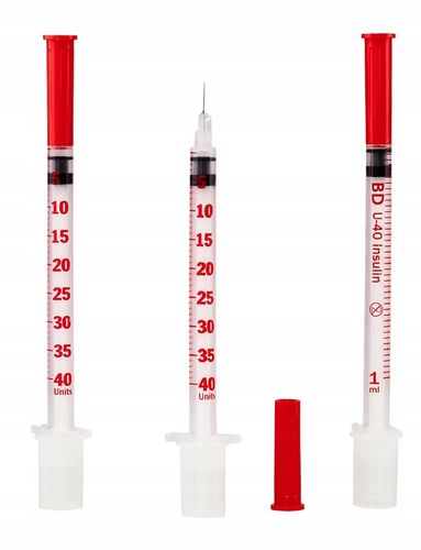 STRZYKAWKA INSULINOWA 1 ML Z IGŁĄ - 100 szt. 0,3 x 8 mm na Arena.pl