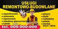 BANER usługi remontowo budowlane 130cm projekt tan