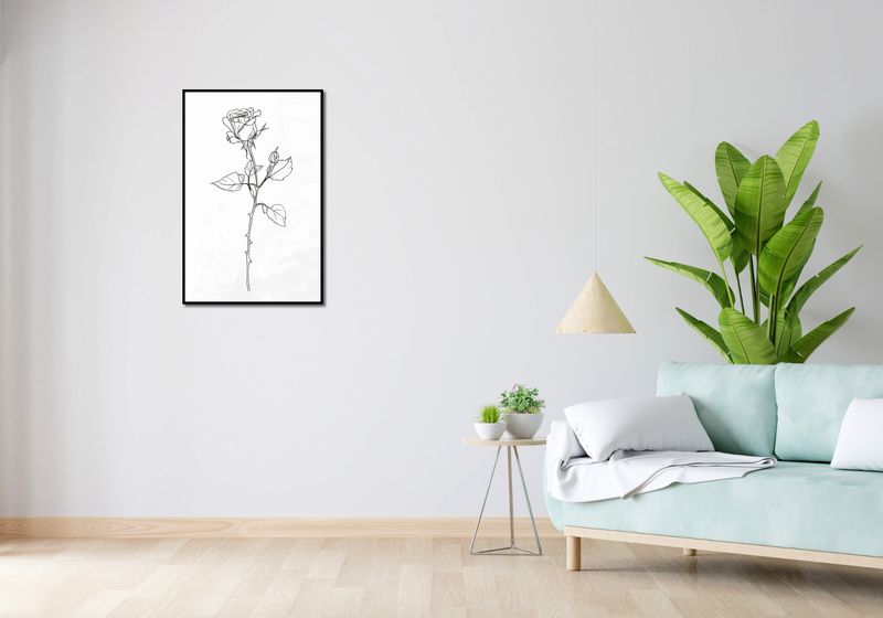 Plakat 53x81cm Kontur Róży zdjęcie 4