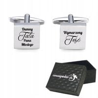 Spinki do mankietów kwadratowe DUMNY TATA PANNY MŁODEJ WYMARZONY TEŚĆ ślub