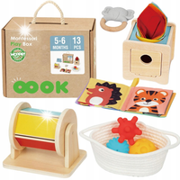 PUDEŁKO BOX XXL MONTESSORI EDUKACYJNE 6w1 SENSORYCZNE 5-6 MIES WOOPIE GREEN