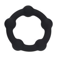beaded silicone cockring - s - 30mm - black