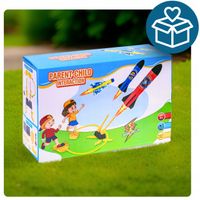 Podwójna WYRZUTNIA RAKIET PIANKOWYCH Katapulta GRA Rocket Launcher 6 RAKIET