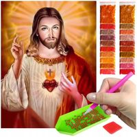 Haft diamentowy Jezus Chrystus bóg ikona obraz mozaika zestaw 5d