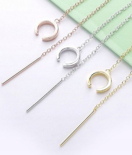 MD srebrna nausznica kolczyk łańcuszek S925 | M2 na Arena.pl