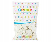 Balony Pastelowe Białe Gemar 12" - 30 cm /100 szt.