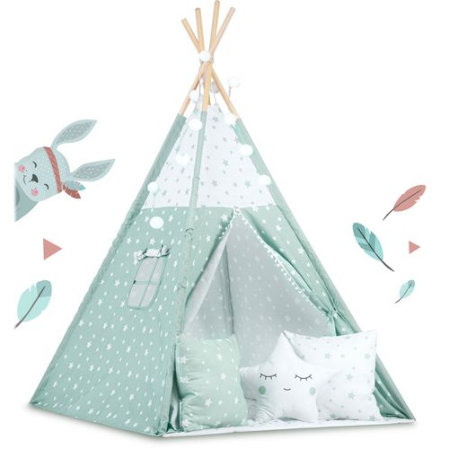 Namiot tipi dla dzieci ze światełkami - miętowe w gwiazdki na Arena.pl