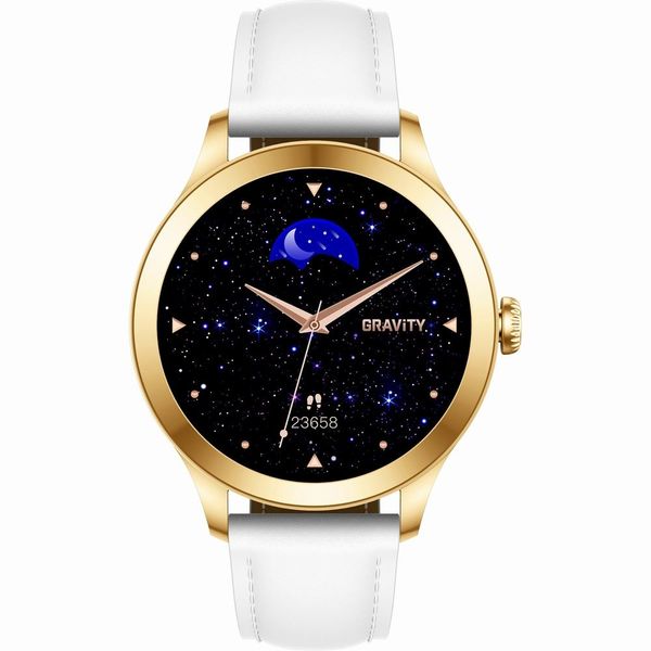 smartwatch gravity biało złoty 2 paski gt25-2 pro zdjęcie 4