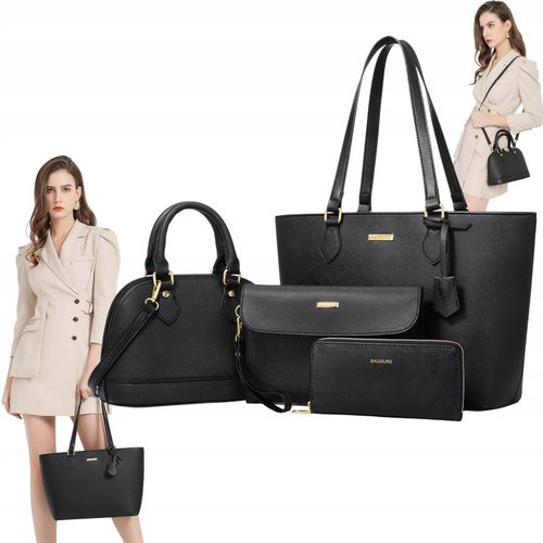 ZESTAW TOREBEK DAMSKICH 4W1 – STYLOWE TOREBKI NA CO DZIEŃ I DO PRACY CZARNY na Arena.pl