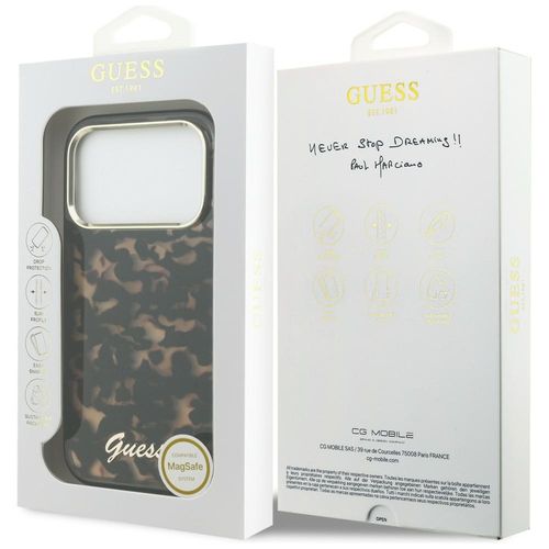 etui guess iml script metal magsafe do   iphone 17 pro max tortoise na Arena.pl