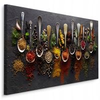 Obraz na płótnie do kuchni na ściane 60x40 cm przyprawy i zioła dekoracja