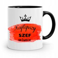 Kubek Czarny Prezent Najlepszy Szef Na Świecie Z Nadrukiem Ze Zdjęciem