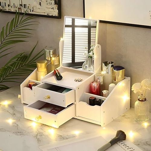 TOALETKA Z LUSTREM ORGANIZER PRZYBORNIK NA BIURKO DO MAKIJAŻU na Arena.pl