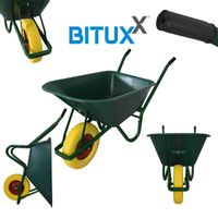 17852 TACZKA OGRODOWA ZIELONA 100 L MISA PVC ZÓŁTE KOŁO 250 KG ŁADOW