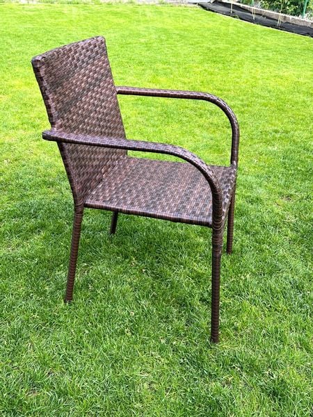 Krzesło z brązowego technorattanu do ogrodu Sottile zdjęcie 3