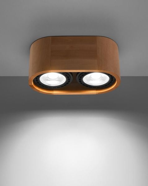 Spot LAMPA sufitowa SL.0914 owalna OPRAWA drewniany downlight drewno zdjęcie 2