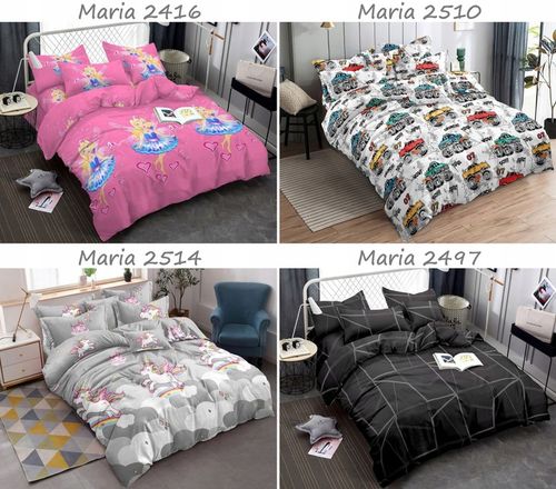 Pościel 160x200 + 2 poszewki KOMPLET POŚCIELI bawełnianej satyny WYBÓR na Arena.pl