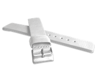 LAVVU Biały gładki pasek PLAIN z luksusowej skóry Top Grain - 18