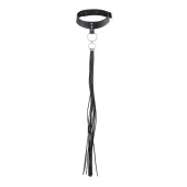 bijoux indiscrets maze tassel choker black - obroża z chwostem, czarna