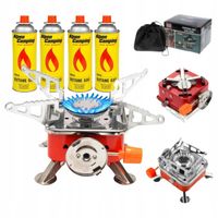 Kuchenka Gazowa Turystyczna Na Kartusze Palnik Polowa Przenośna 4 Kartusze