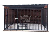 Kojec dla Psów 3x2,5m Drewniana podłoga - Uchwyt na Miski GP400