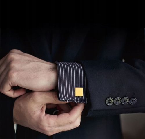 Spinki do mankietów koszuli pozłacane stal szlachetna chirurgiczna 316L na Arena.pl