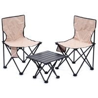 2x Krzesło Turystyczne Wędkarskie Składane Plażowe Ogrodowe Fotel + Stolik