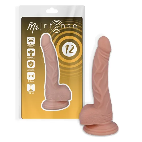 mr intense model 12 - akcesorium intymne 18,2 cm z przyssawką, beżowe na Arena.pl