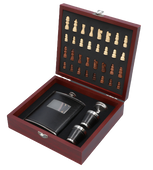 Zestaw Piersiówka Szachy Kieliszki Lejek