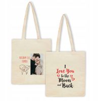 Eko Torba z nadrukiem napis WALENTYNKI I LOVE YOU