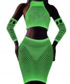 Bodystocking ŚWIECĄCE W CIEMNOŚCI Siateczka KOMPLET BIELIZNY Seksowny