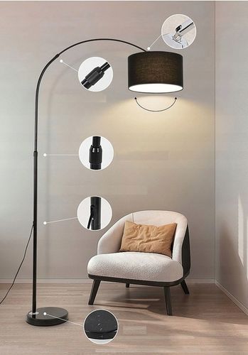 LAMPA PODŁOGOWA LED E27 elastyczna gęsia szyja do czytania 175cm na Arena.pl