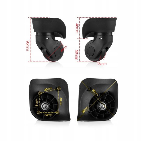 2 WYTRZYMAŁE KÓŁKA DO WALIZKI BAGAŻOWEJ OBROTOWE zdjęcie 12