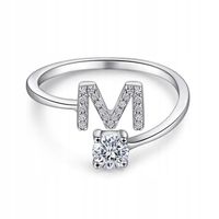 Pierścionki Srebrny Pierścionek Regulowany Pierścionek Litera M Srebro 925