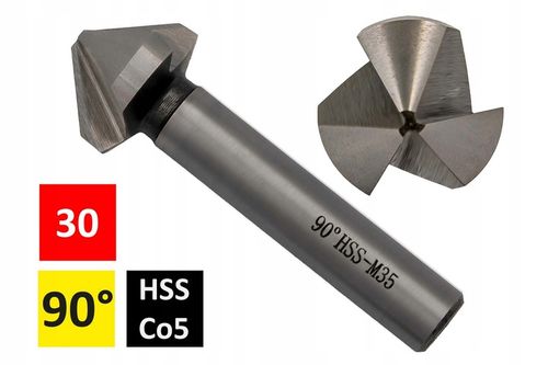 Frez pogłębiacz fazownik stożkowy 90° kobalt fi30 na Arena.pl