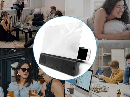 Szkło Powiększające Lupa 3D Ekran 12 Głośnik Bluetooth 2w1 Składany Uchwyt na Arena.pl