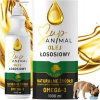 OLEJ Z ŁOSOSIA 1000ml DLA PSA OMEGA 3 SupAnimal tłoczony na zimno odporność